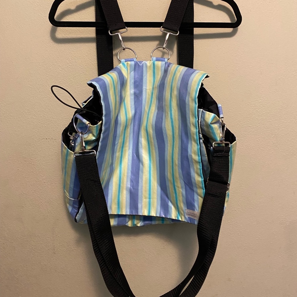 Posh Baby Striped Backpack with Black Straps